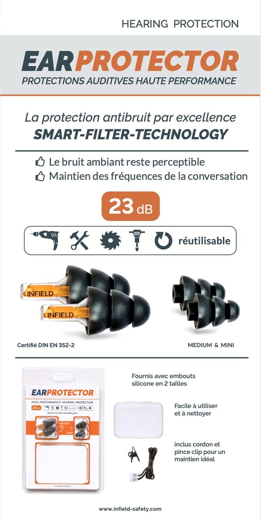 BOUCHON OREILLES * BOITE 2 BOUCHONS EAR-PROTECTOR AVEC CORDELETTE