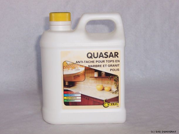 ANTI TACHE QUASAR POUR TOPS EN MARBRE ET GRANIT POLI * Bidon 1 Litre