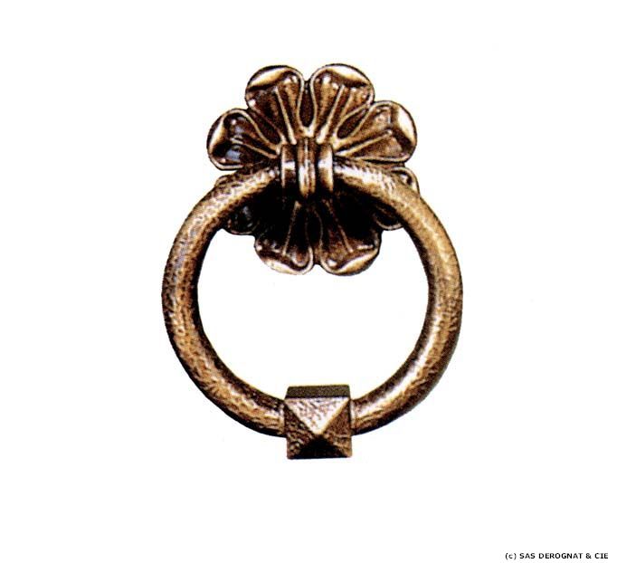 BRONZE / ANNEAU ROND DIAM.100 mm AVEC ROSACES RONDES