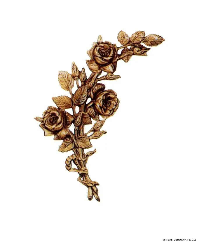BRONZE / PALMETTE UNE ROSE 200 mm