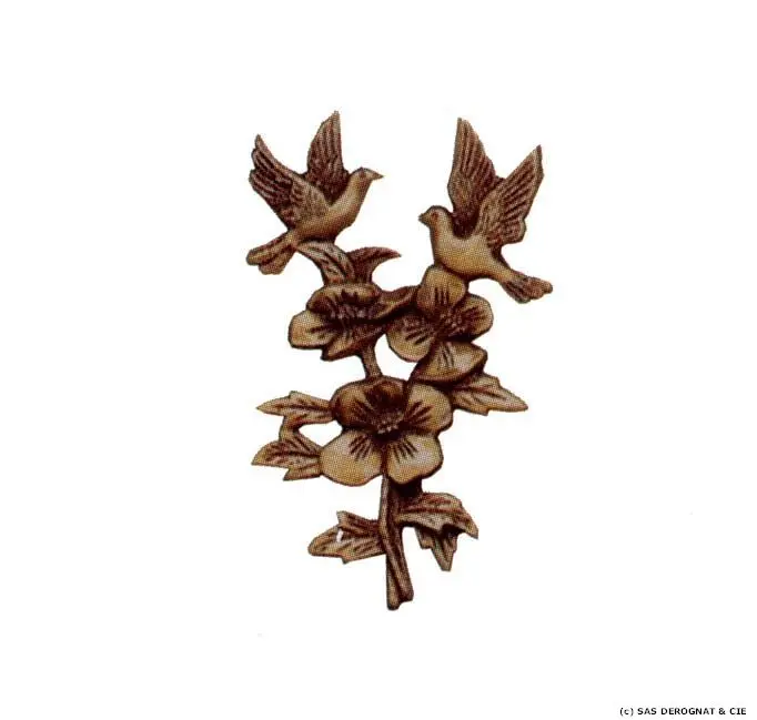 BRONZE / PENSEES SURVOLEES DE 2 COLOMBES mm