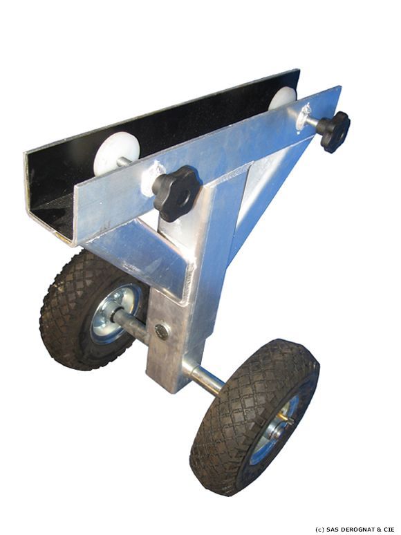 CHARIOT PORTE-TRANCHE REGLABLE EN HAUTEUR 550-800 mm CAPACITE 500 KG AVEC BEQUILLE