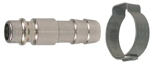 COUPLEUR / KIT 2 EMBOUTS EUROP CANNELE D10mm INT X 17mm EXT + COLLIERS
