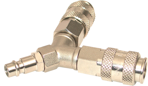 COUPLEUR / KIT 2 SORTIES COUPLEURS + Y + EMBOUT + 2 MAMELONS 1/4F-1/2M ET 1/4 M-M