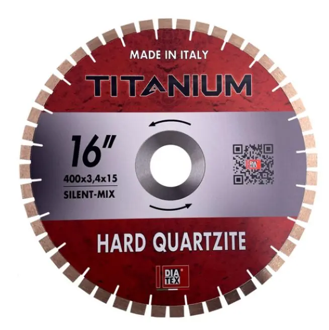 DIATEX / DISQUE DIAMANT TITANIUM D400 mm QUARTZISTE SILENCIEUX PERCAGE BRETON DONATONI