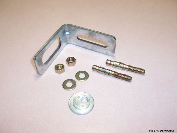 EQUERRE REGLABLE RONDELLE COMPLETE 80 x 80 x 35 mm ep 4mm AVEC CHEVILLES SPIT