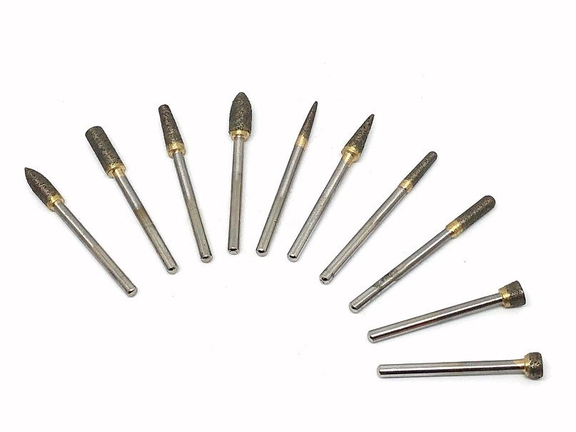 FRAISE DIAMANT FRITTE QUEUE 3 mm * COFFRET 10 FRAISES