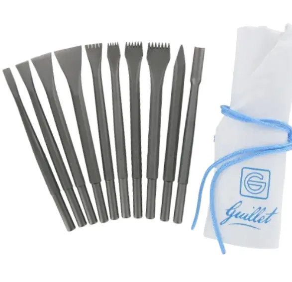 GUILLET / TROUSSE N°6 SCULPTURE 10 OUTILS / 4 CIS+4 GRAD+1 POI+1 GOU B127C