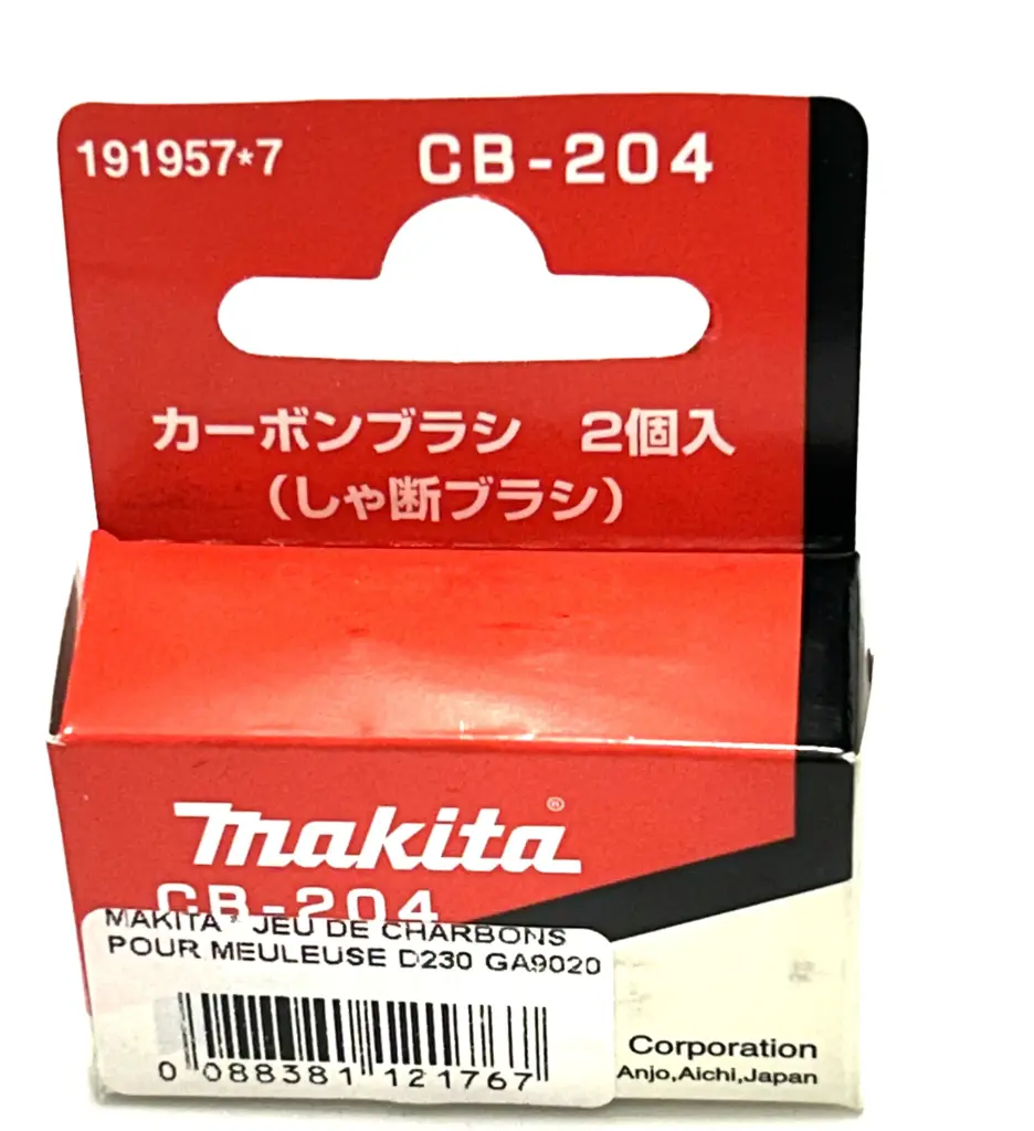 MAKITA * JEU DE CHARBONS CB-204 POUR MEULEUSE D230 GA9020