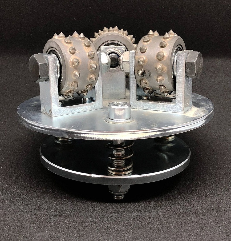 PLATEAU A BOUCHARDER D100 3 ROULEAUX AVEC RESSORTS MONTAGE 14/200 (ROTATION MAXI 1000T/MN)