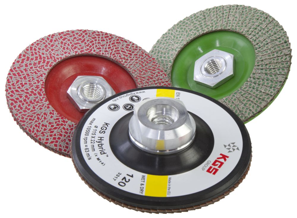 KGS / DISQUE HYBRID A LAMELLES FLAP DISC D115 mm 14/200 100% DIAMANT