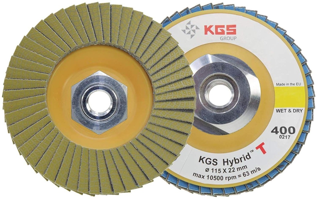 KGS / DISQUE HYBRID T A LAMELLES FLAP DISC D115 mm 14/200 50 % DIAMANT