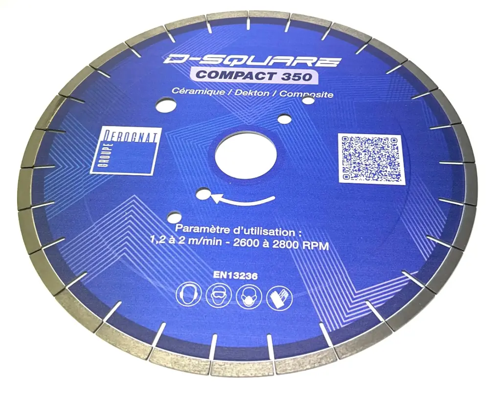 DISQUE DIAMANT DEROGNAT D-SQUARE ALESAGE 50-60 + PERCAGE DONATONI/BRETON