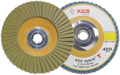 [HYBLAMM14T] KGS / DISQUE HYBRID T A LAMELLES FLAP DISC D115 mm 14/200 50 % DIAMANT
