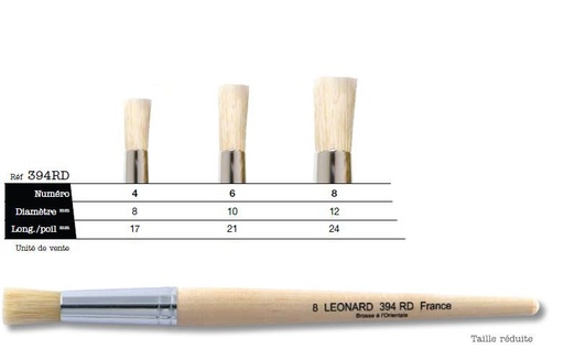 [PINC24860] PINCEAU LEONARD SOIE RONDIN REF. 394 RD