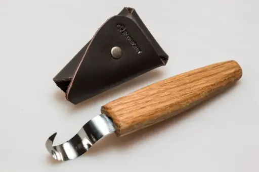 [SK1S] BOIS PAR BEAVERCRAFT / COUTEAU A CROCHET DANS UNE GAINE CUIR 185 mm