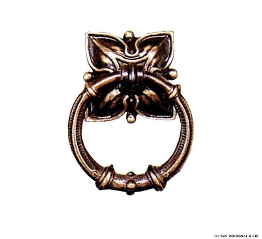 [BEFD276500] BRONZE / ANNEAU ROND DIAM.100 mm AVEC ROSACES CARREES