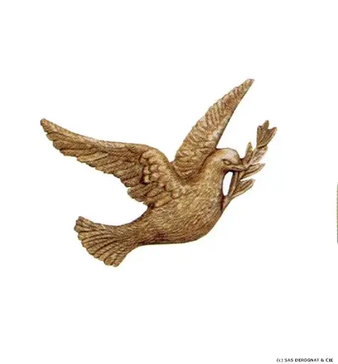 [BEFD15017] BRONZE / COLOMBE AVEC OLIVIER 170 mm