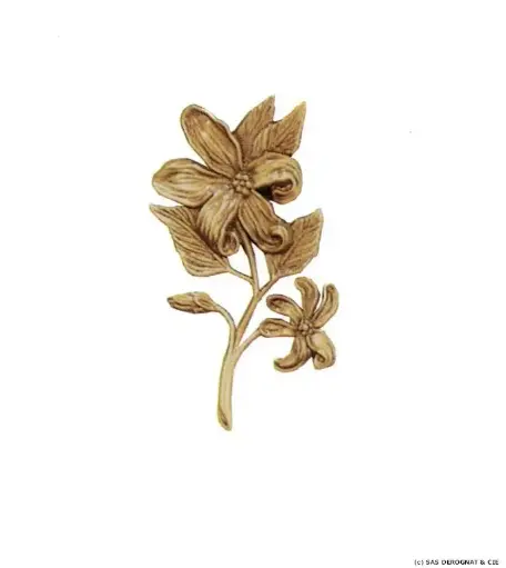 [BEFD12913] BRONZE / PALMETTE D'ORCHIDEES 130 x 75 mm