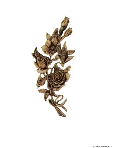 [BEFD15920] BRONZE / PALMETTE DE FLEURS 200 mm