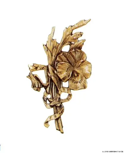 [BEFD36800] BRONZE / PALMETTE DE PENSEES 100 mm