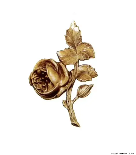 [BEFD61500] BRONZE / PALMETTE ROSE UNE FLEUR 160 x 100 mm