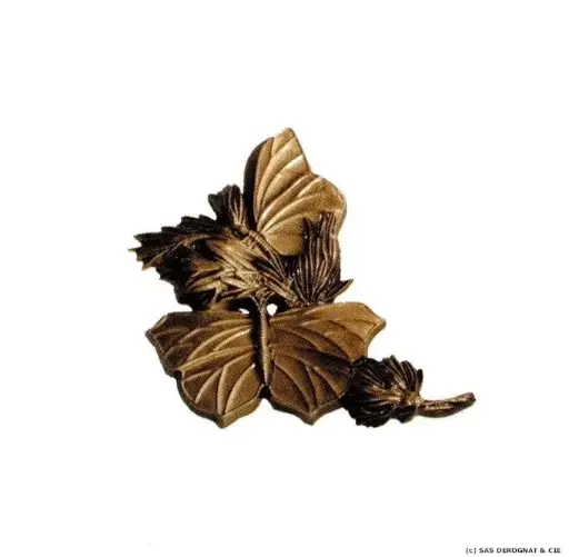 [BEFD15409] BRONZE / PAPILLONS SUR BRANCHE 90 mm