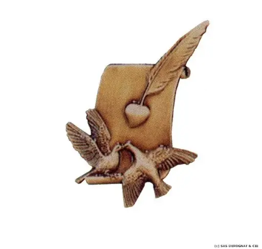 [BEFD14415] BRONZE / PARCHEMIN AVEC COLOMBES 150 mm