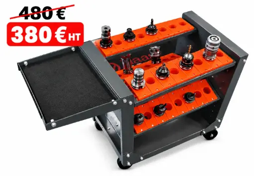 [CHAR32] CHARIOT DESSERTE OUTILS CONE ISO 40 * 32 EMPLACEMENTS
