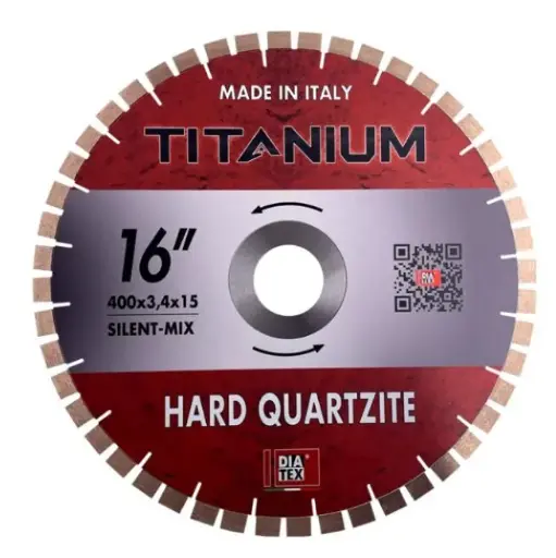 [50659] DIATEX / DISQUE DIAMANT TITANIUM D400 mm QUARTZISTE SILENCIEUX PERCAGE BRETON DONATONI
