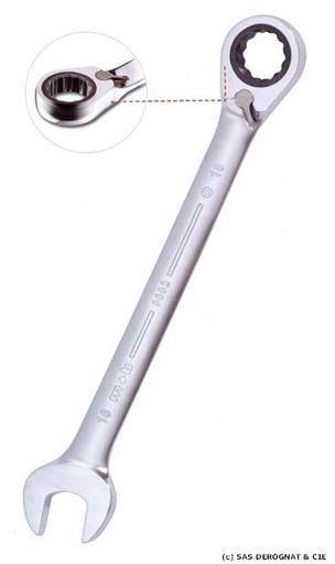 [CLECLIC] EQUERRE / CLEF MIXTE A CLIQUET 13 MM