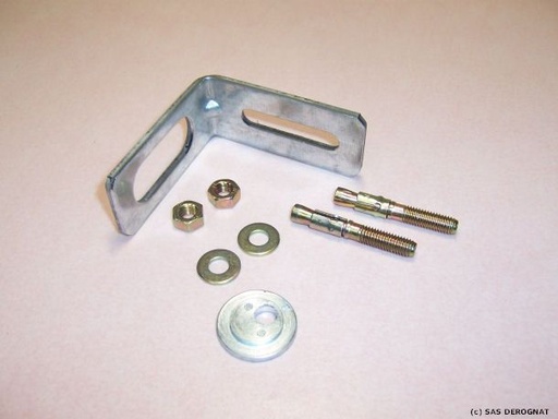 [EQUE216105] EQUERRE REGLABLE RONDELLE COMPLETE 80 x 80 x 35 mm ep 4mm AVEC CHEVILLES SPIT