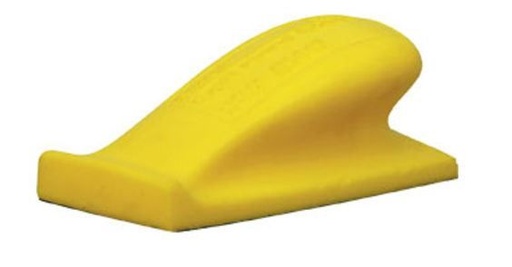 [CAL05742] FEUILLE DIAMANT * CALE SOUPLE VELCRO HOOKIT JAUNE * 127 X 70 mm