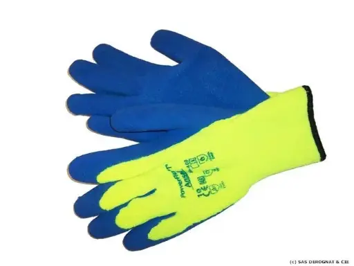 [GANT220250] GANT LATEX BLEU DOS JAUNE SUPER GRIP * LA PAIRE