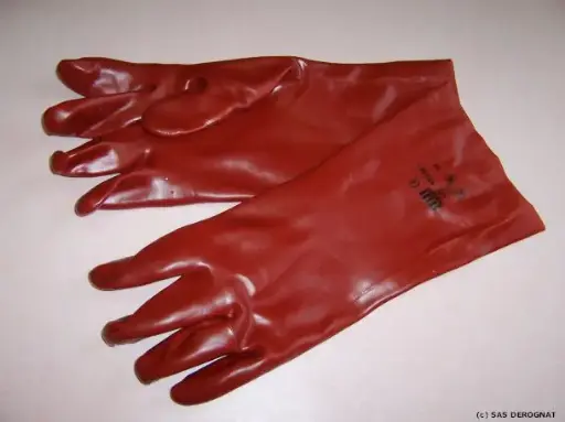 [GANT220150] GANT ROUGE PVC LONG 36 CM * LA PAIRE