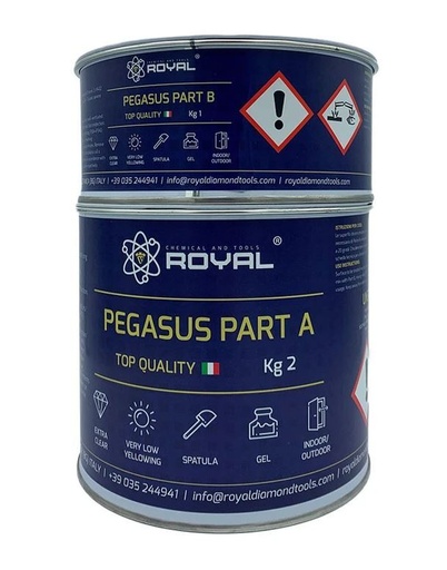 [PEGASUS3] MASTIC EPOXY GEL PEGASUS TRANSPARENT * ENSEMBLE BTES 3 kg