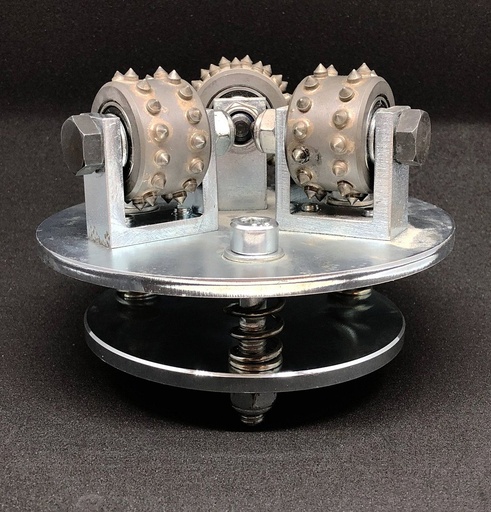 [PLATB100] PLATEAU A BOUCHARDER D100 3 ROULEAUX AVEC RESSORTS MONTAGE 14/200 (ROTATION MAXI 1000T/MN)