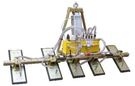 [P5A550KR] VENTOUSE RIGHETTI PALONNIER 5 PATINS BLANC ROTATIFS 580X180mm LARGEUR 2200mm FORCE 550 KG