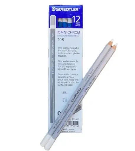 [DESTOCK031] DESTOCKAGE / CRAYON OMNICHROM EFFACABLE A L'EAU * LA BOITE DE 12 CRAYONS BLANC 