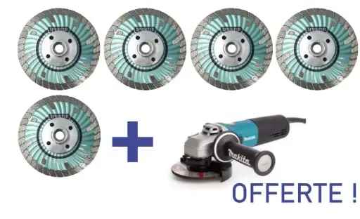 [PACK5] PACK 1 : 5 DISQUES SANKYO D125mm + MEULEUSE MAKITA D125mm